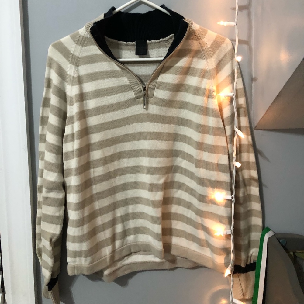 striped quarter zip sweatshirt